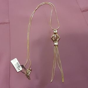 Nwt whbm purple gem long gold chain necklace